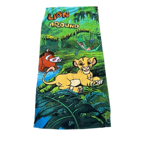 Vintage Disney Lion King Simba Beach Bath Towel 90s - Picture 1 of 4